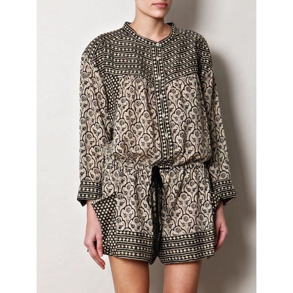 Isabel Marant Etoile Romper Hana Jumpsuit Batik Extra Large XL 42 RARE
